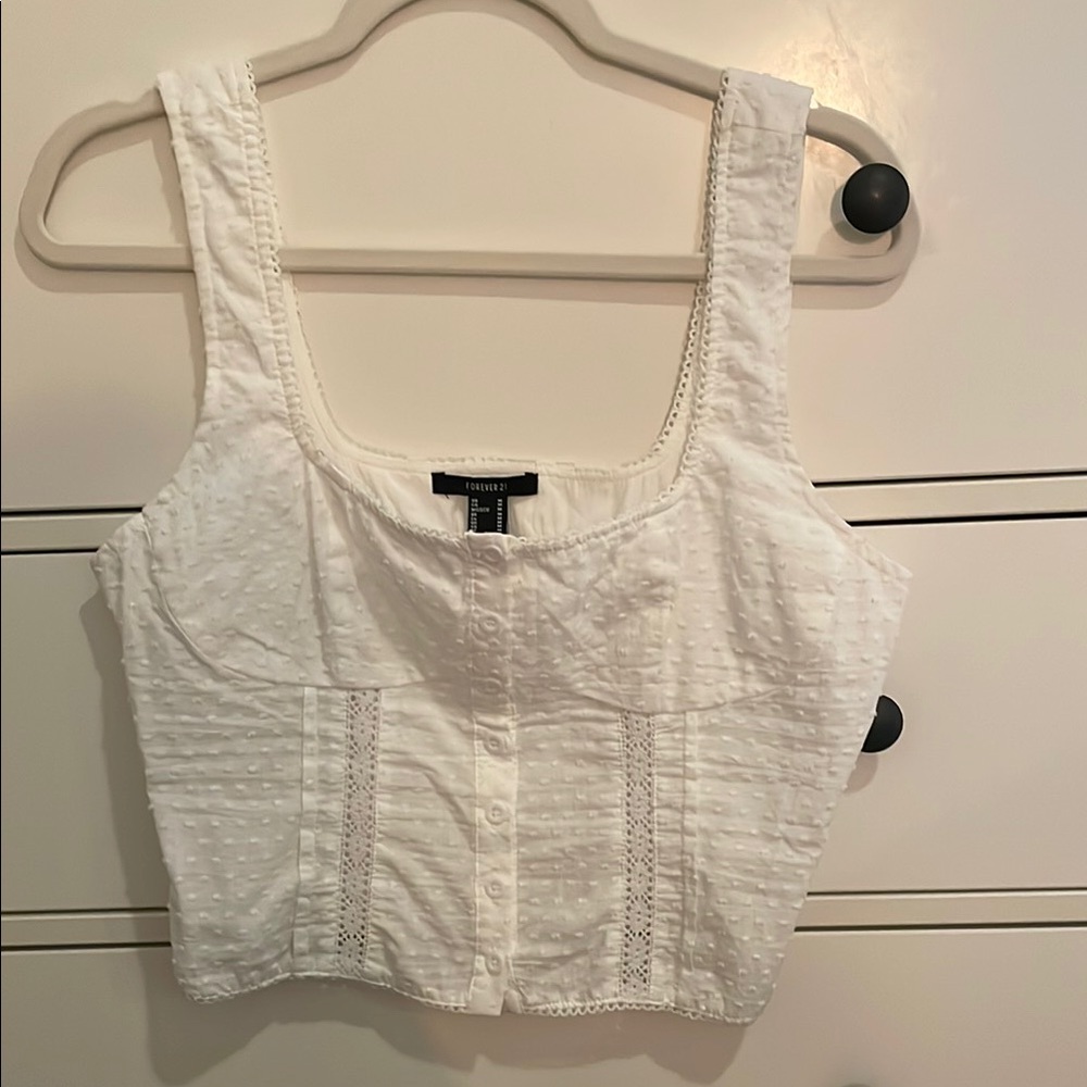White cropped tank top